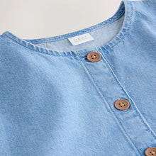 Load image into Gallery viewer, Blue Denim Button Through Short Sleeve Dress (3-10yrs)