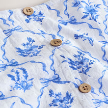 Load image into Gallery viewer, Blue Floral Angel Sleeve Dress (3-12yrs)