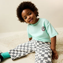 Load image into Gallery viewer, Mint Green Smile Short Sleeve Small Graphic T-Shirt (3mths-6yrs)