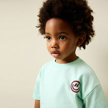 Load image into Gallery viewer, Mint Green Smile Short Sleeve Small Graphic T-Shirt (3mths-6yrs)