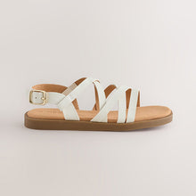 Load image into Gallery viewer, White Standard Fit (F) Strappy Sandals