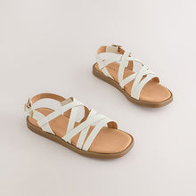Load image into Gallery viewer, White Standard Fit (F) Strappy Sandals