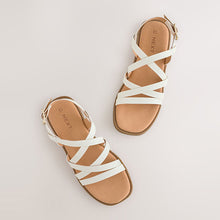 Load image into Gallery viewer, White Standard Fit (F) Strappy Sandals