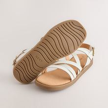 Load image into Gallery viewer, White Standard Fit (F) Strappy Sandals