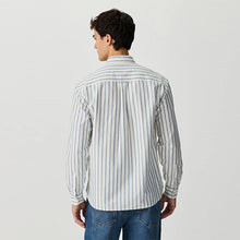 Load image into Gallery viewer, Blue Stripe Oxford Long Sleeve Shirt