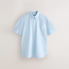 Load image into Gallery viewer, Blue Short Sleeve N.Premium 100% Cotton Regular Fit Oxford Shirt