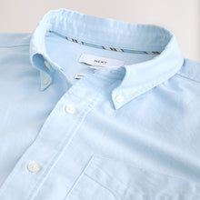 Load image into Gallery viewer, Blue Short Sleeve N.Premium 100% Cotton Regular Fit Oxford Shirt