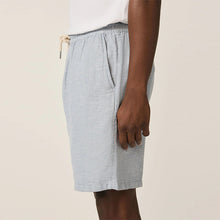 Load image into Gallery viewer, Blue Linen Blend Elasticated Waist Shorts