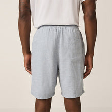 Load image into Gallery viewer, Blue Linen Blend Elasticated Waist Shorts