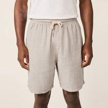 Load image into Gallery viewer, Neutral Linen Blend Elasticated Waist Shorts