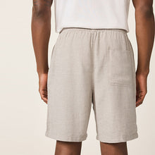 Load image into Gallery viewer, Neutral Linen Blend Elasticated Waist Shorts
