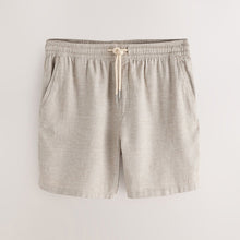 Load image into Gallery viewer, Neutral Linen Blend Elasticated Waist Shorts