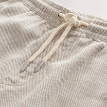 Load image into Gallery viewer, Neutral Linen Blend Elasticated Waist Shorts