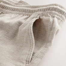 Load image into Gallery viewer, Neutral Linen Blend Elasticated Waist Shorts