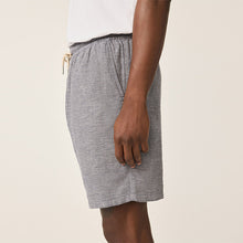 Load image into Gallery viewer, Navy Linen Blend Elasticated Waist Shorts