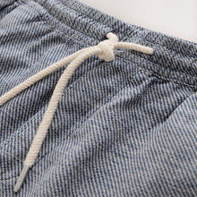 Load image into Gallery viewer, Navy Linen Blend Elasticated Waist Shorts