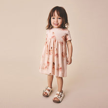 Load image into Gallery viewer, Pink Ballerina Short Sleeve Ribbed Dress (3mths-6yrs)