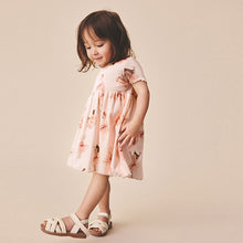 Load image into Gallery viewer, Pink Ballerina Short Sleeve Ribbed Dress (3mths-6yrs)