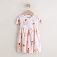 Load image into Gallery viewer, Pink Ballerina Short Sleeve Ribbed Dress (3mths-6yrs)