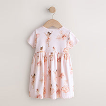 Load image into Gallery viewer, Pink Ballerina Short Sleeve Ribbed Dress (3mths-6yrs)