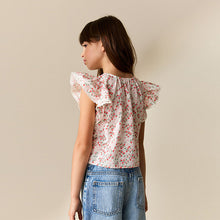 Load image into Gallery viewer, Pink Floral Tie Front Blouse (3-11yrs)