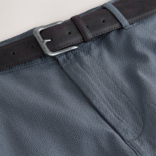Load image into Gallery viewer, Navy Blue Belted 7 Inch Chino Shorts