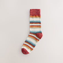 Load image into Gallery viewer, Blue/Red/Grey Ombre Striped Heavyweight Socks 4 Pack