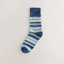 Load image into Gallery viewer, Blue/Red/Grey Ombre Striped Heavyweight Socks 4 Pack