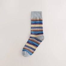 Load image into Gallery viewer, Blue/Red/Grey Ombre Striped Heavyweight Socks 4 Pack