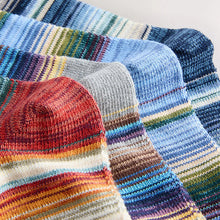 Load image into Gallery viewer, Blue/Red/Grey Ombre Striped Heavyweight Socks 4 Pack