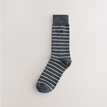 Load image into Gallery viewer, Blue/Neutral/Green Stripe Pattern Socks 5 Pack