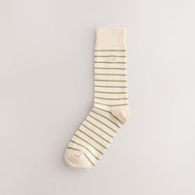Load image into Gallery viewer, Blue/Neutral/Green Stripe Pattern Socks 5 Pack