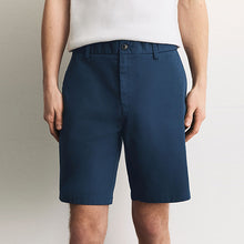 Load image into Gallery viewer, Blue Ink Slim Fit Stretch Chino Shorts