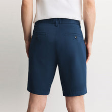 Load image into Gallery viewer, Blue Ink Slim Fit Stretch Chino Shorts