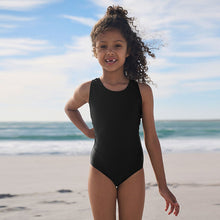 Load image into Gallery viewer, Black Racerback Swimsuit (3-12yrs)
