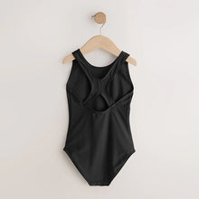 Load image into Gallery viewer, Black Racerback Swimsuit (3-12yrs)