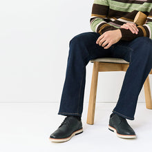 Load image into Gallery viewer, Black Comfort Wedge Derby Shoes