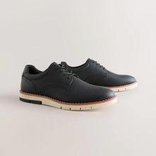 Load image into Gallery viewer, Black Comfort Wedge Derby Shoes