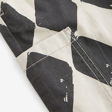 Load image into Gallery viewer, Black/Ecru Harlequin Side Pocket Pull On Trousers (3mths-6yrs)