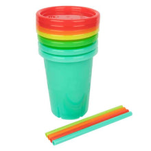 Load image into Gallery viewer, Take & Toss 10oz Straw Cups 4pk - Neon Rainbow