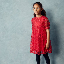 Load image into Gallery viewer, Red Sequin Mesh Flower Party Dress (3-11yrs)