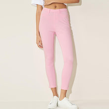 Load image into Gallery viewer, Pink Cropped Denim Jersey Leggings