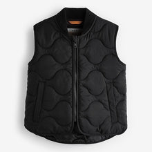Load image into Gallery viewer, Black Quilted Gilet (3mths-6yrs)