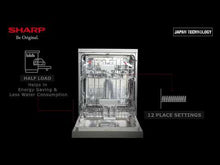 Load and play video in Gallery viewer, SHARP DISHWASHER SILVER - 12P - QW-MB612-SS3
