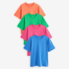 Load image into Gallery viewer, Blue/Green/Pink/Orange 100% Cotton T-Shirts 4 Pack