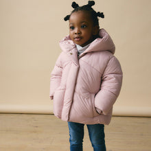 Load image into Gallery viewer, Pink Shower Resistant Faux Fur Lined Hooded Padded Coat (3mths-6yrs)