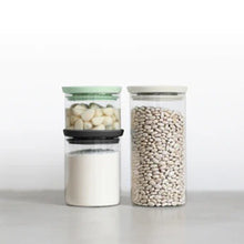 Load image into Gallery viewer, BRABANTIA Set of 3 Mix Stackable Glass Jars
