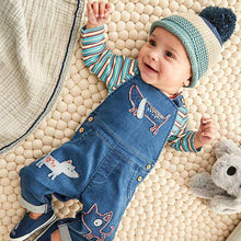 Load image into Gallery viewer, Blue Dog Stretch Denim Dungaree And Bodysuit Set (0mths-18yrs) - Allsport