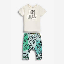 Load image into Gallery viewer, Green GOTS Organic Slogan T-Shirt And Joggers Set (0mths-18mths) - Allsport