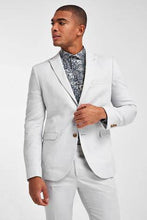 Load image into Gallery viewer, Chalk Linen Blend Skinny Fit Jacket - Allsport